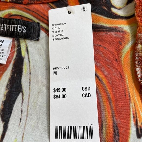 URBAN OUTFITTERS Pretty Please Silky Cut Out Mini Dress in Warm Toned Marble NWT - Picture 7 of 9